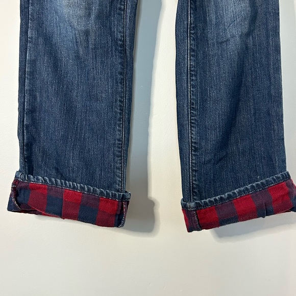 L.L. Bean Dark Blue Flannel-lined Jeans - Picture 2 of 4